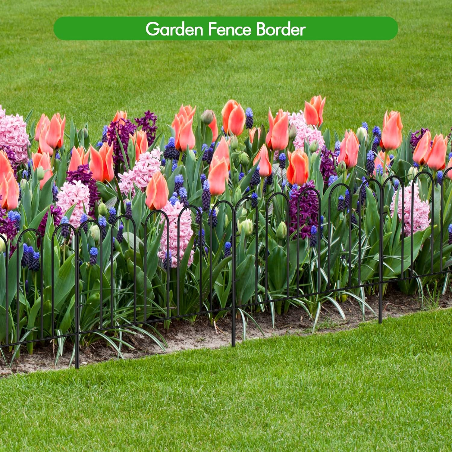 Rustproof Metal Garden Fence 7 Panels 10ft(L) V21416