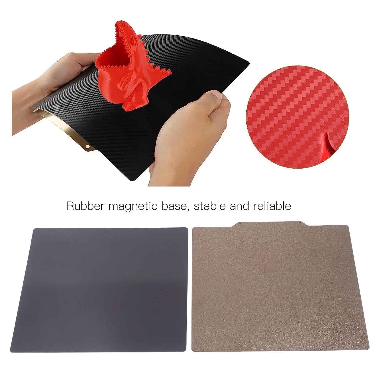 300x300MM 3D Printer Build Plate Smooth Carbon Fiber PET Textured PEI Spring Steel Sheet E8888