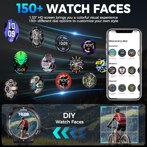 1.53” Rugged Smart Watch with LED Flashlight M99710