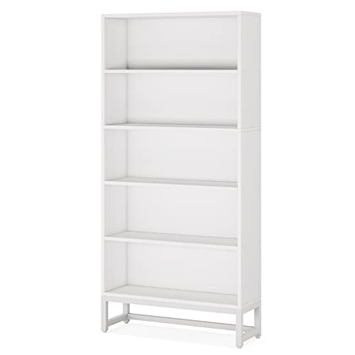 5-Tier Tall Bookcase with Closed Back Shelf W43943
