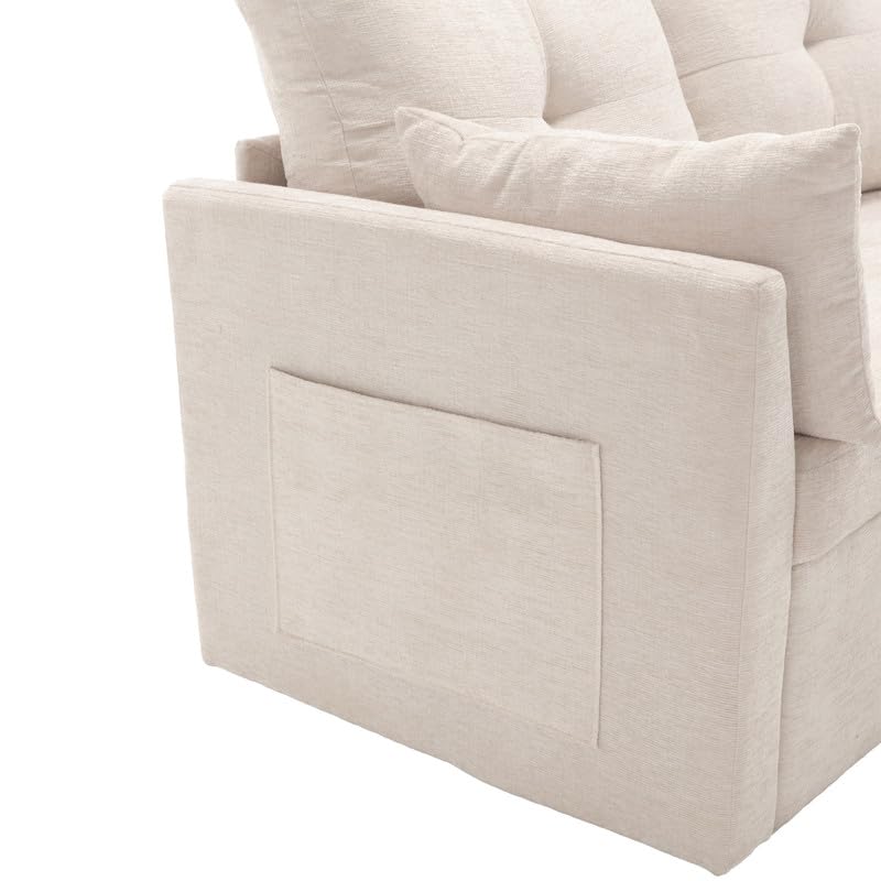 Orange L Shaped Convertible Sectional Sofa with Chaise Z498065