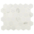 Carrara White Hexagon 12 in. x 12 in. x 10 mm Matte Porcelain Mosaic Tile G668680
