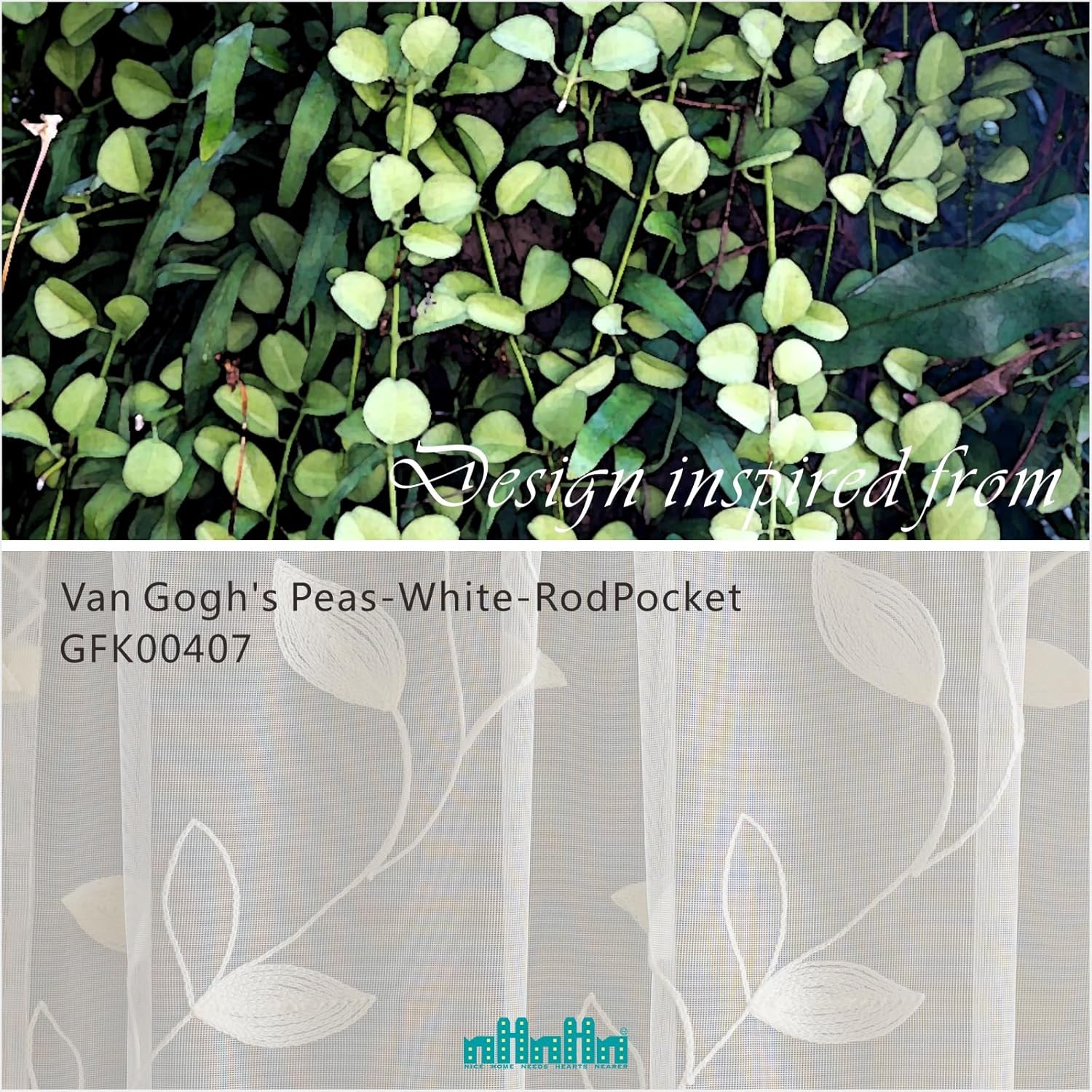 Sheer Curtains 96 inch Length 2 Panels Set, Embroidered Semi Sheer Voile Curtain Panels, Rod Pocket Light Filtering Leaf Sheer Curtains P3598