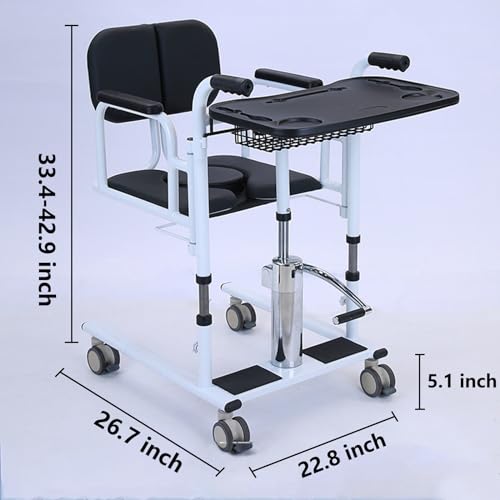 4 in 1 Hydraulic Patient Lift Transfer Chair with 180° Split Seat Q526092
