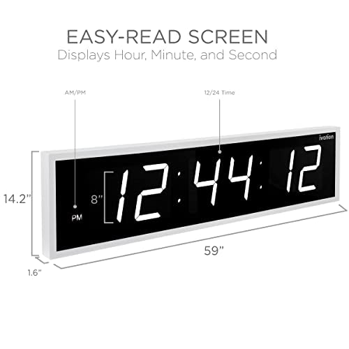 24" Oversized Digital LED Clock with Alarms L1564