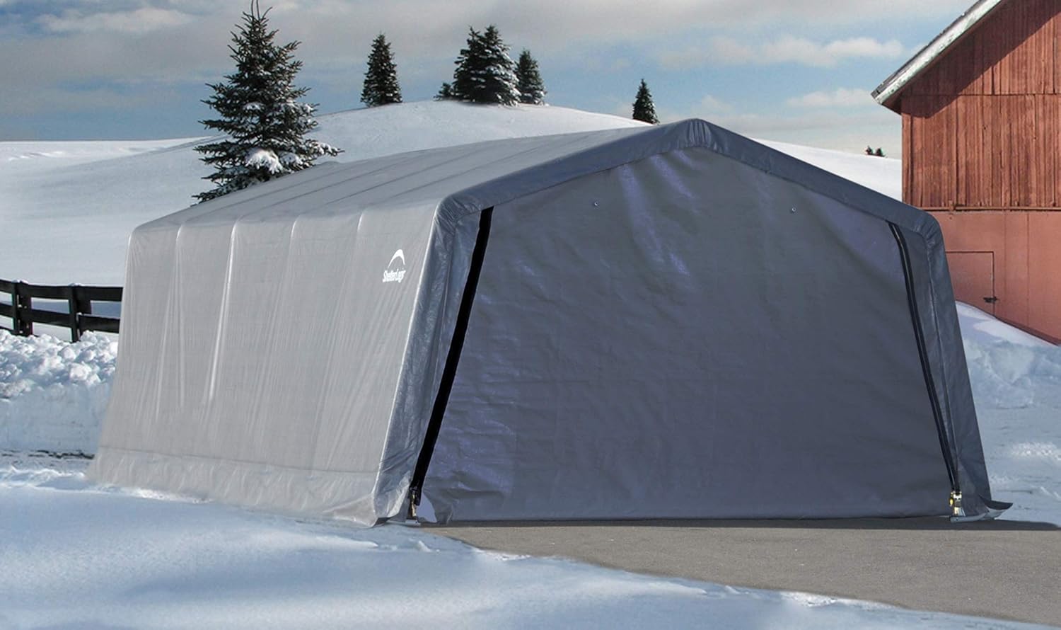 Grey 12 x 20 x 8 ft Garage-in-a-Box V4326
