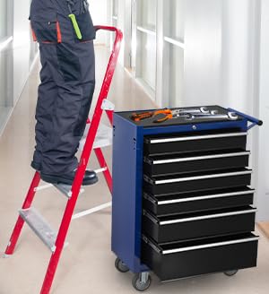 6-Drawer Rolling Metal Tool Chest with Wheels and Keyed Locking V444