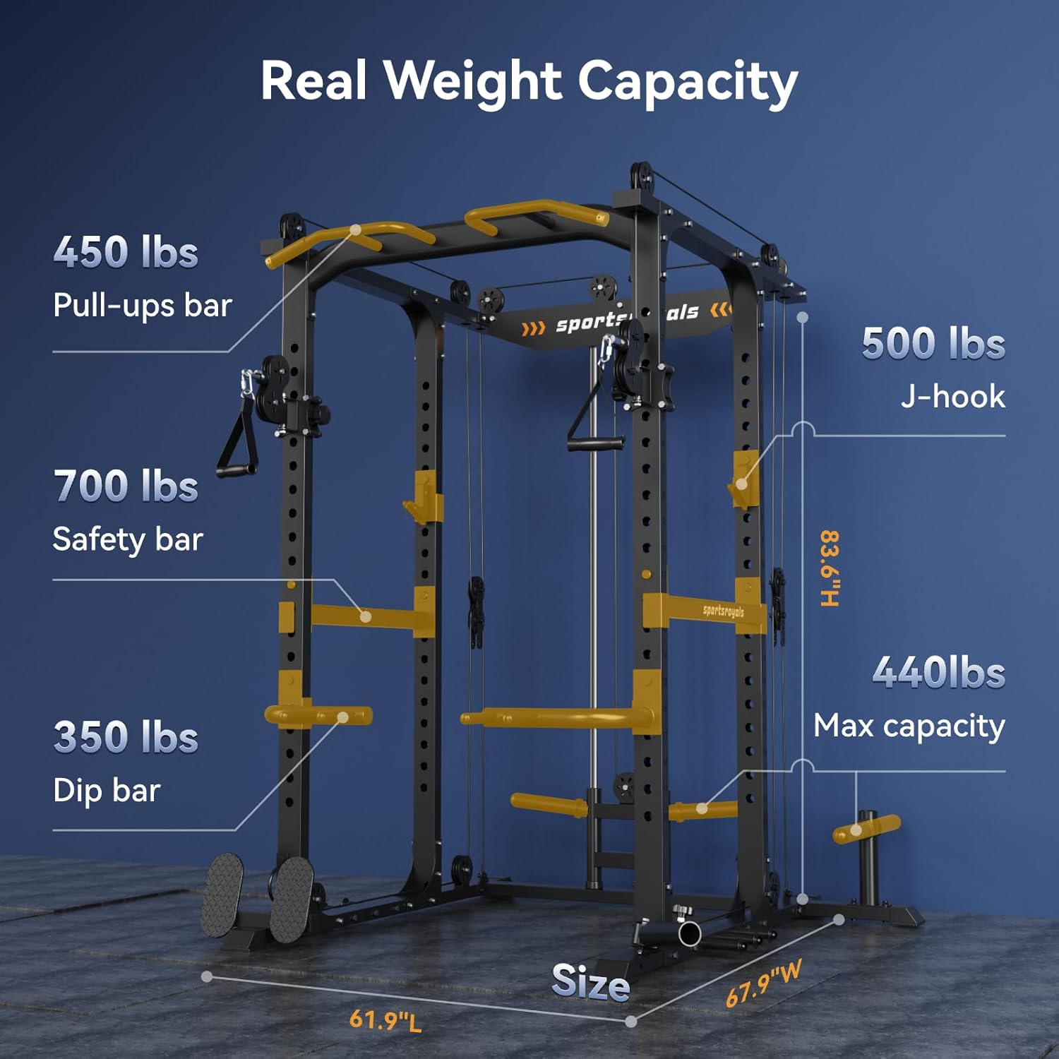 Power Cage with Adjustable Cable Crossover System R2659
