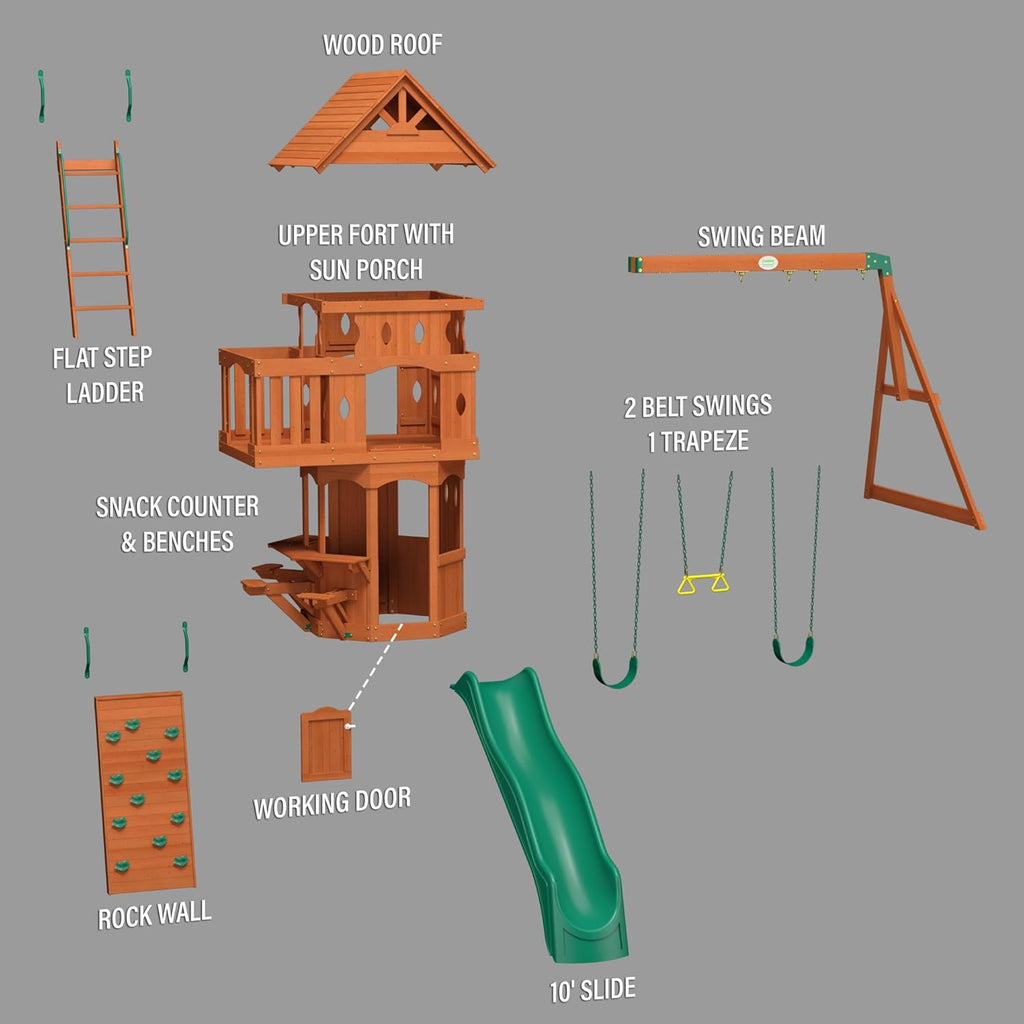Cedar Wood Playset Swing Set G363306