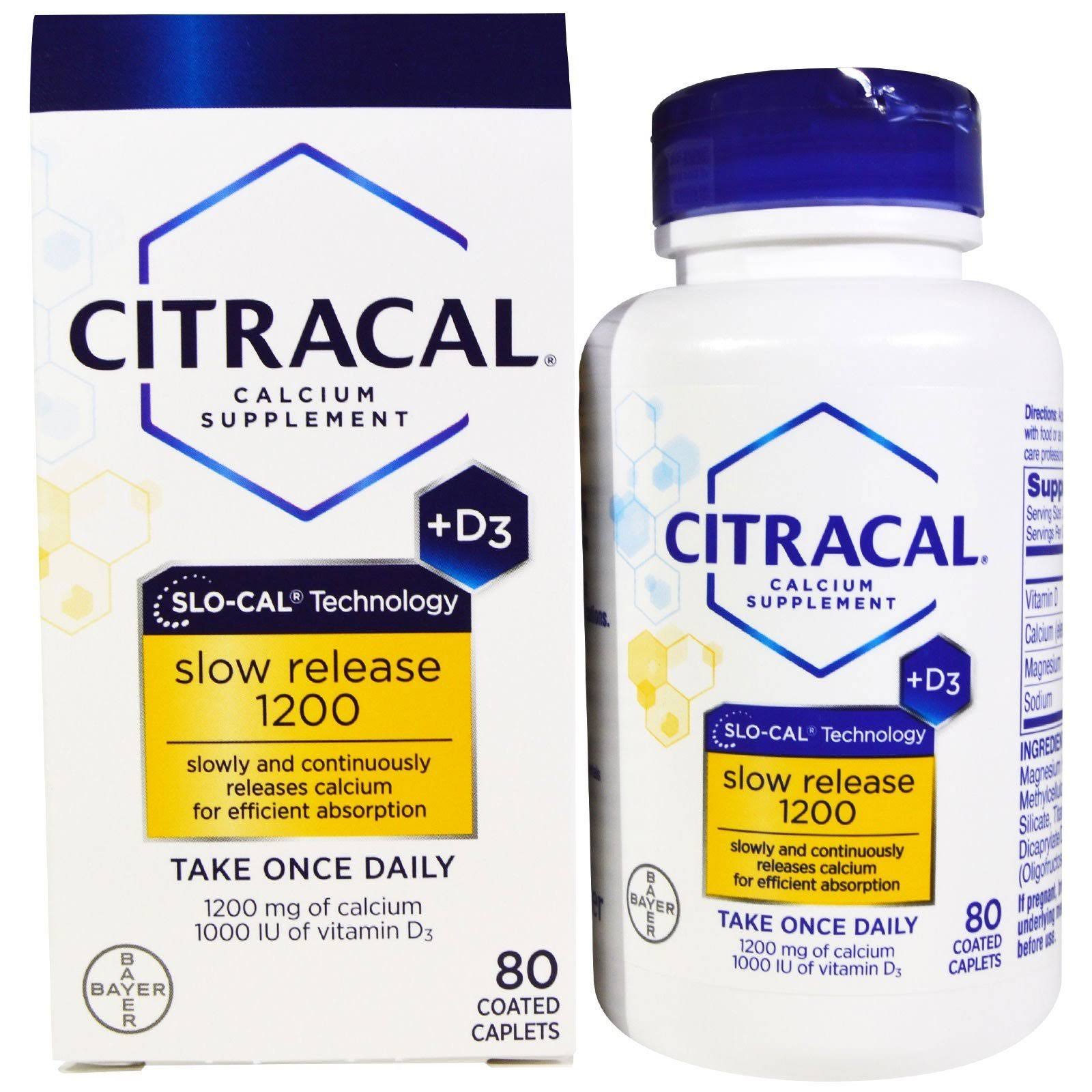 Calcium Plus D Slow Release 1200 80 Count (Pack of 3) T92008