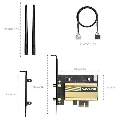 PCIe WiFi 6E Tri-Band AX5400 Wireless Network Card with Bluetooth 5.3 P100