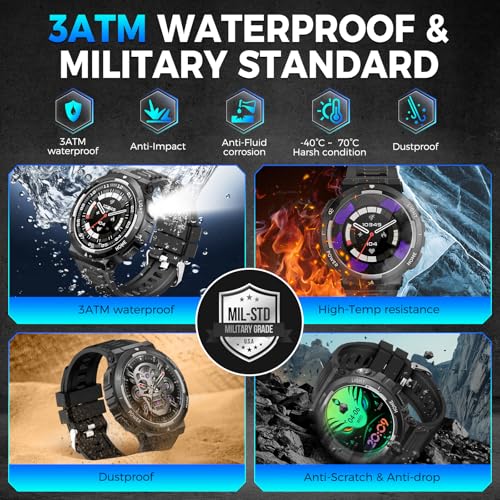 1.53” Rugged Smart Watch with LED Flashlight M99710