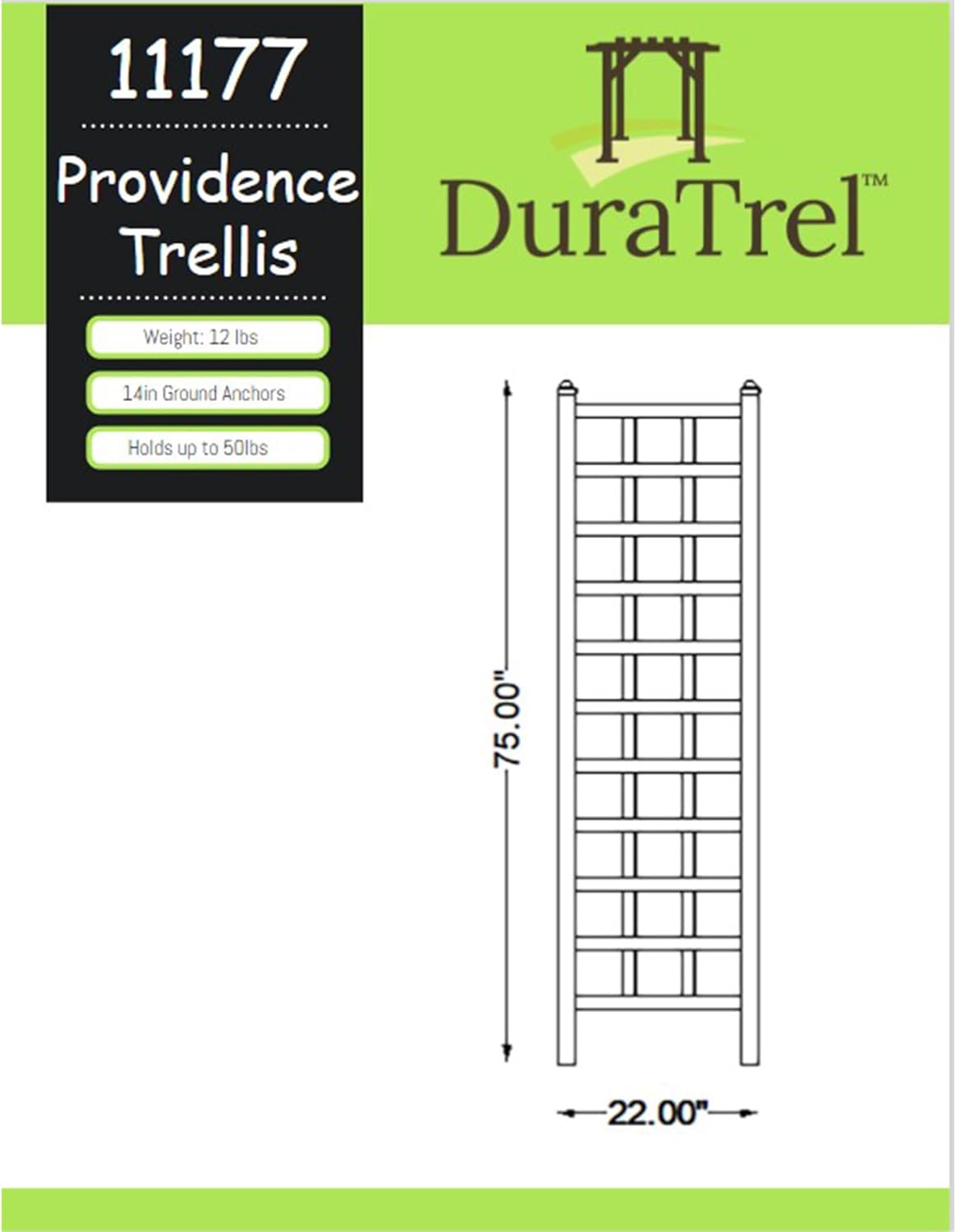 White PVC Vinyl Garden Patio Trellis with Ground Anchors R9810