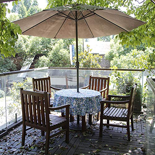 Yellow Flower Waterproof Fitted Tablecloth with Umbrella Hole U1879