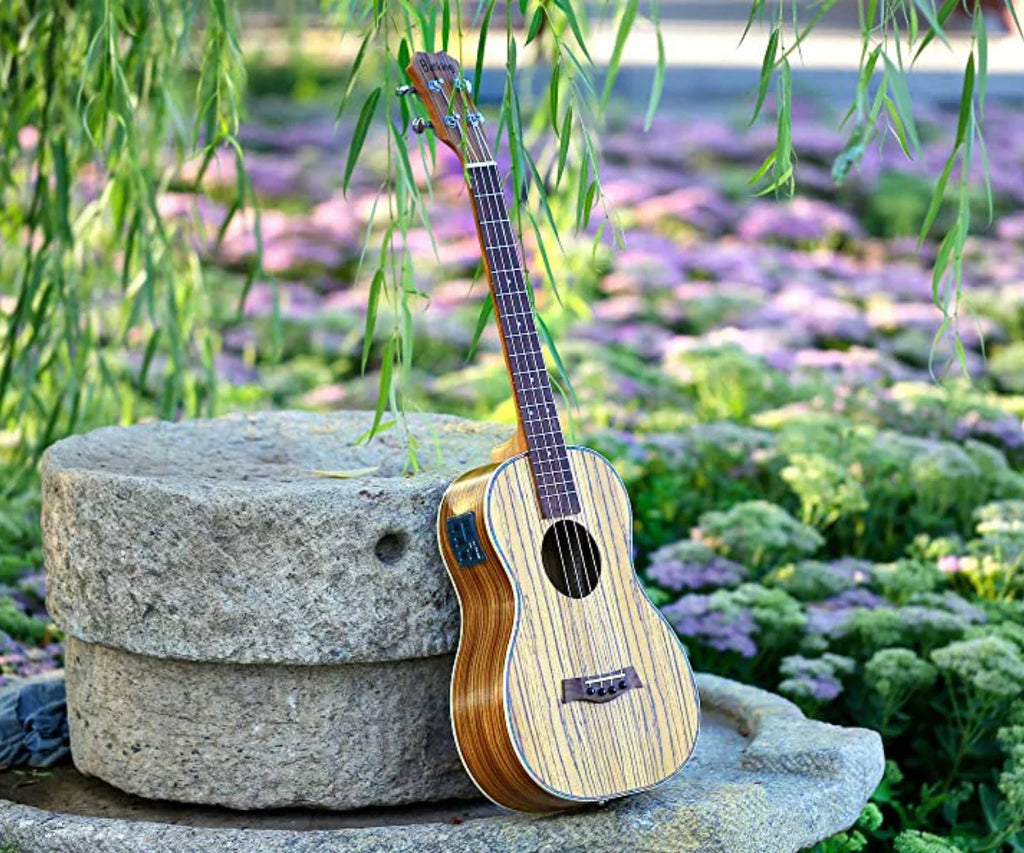 30 inch Zebra Acoustic Electric Baritone Ukulele X4316