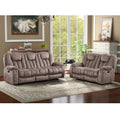 Apricot Manual Recliner Sofa with Cup Holders E129