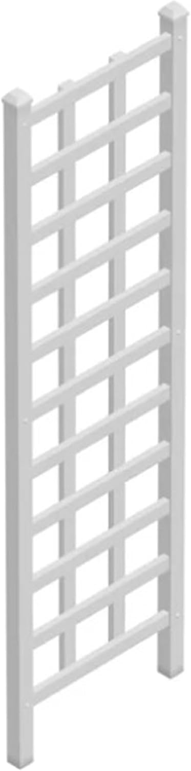 White PVC Vinyl Garden Patio Trellis with Ground Anchors R9810