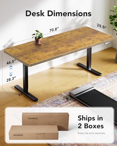 71 x 35 inch Electric Standing Desk with Thick T-Shaped Frame I23721