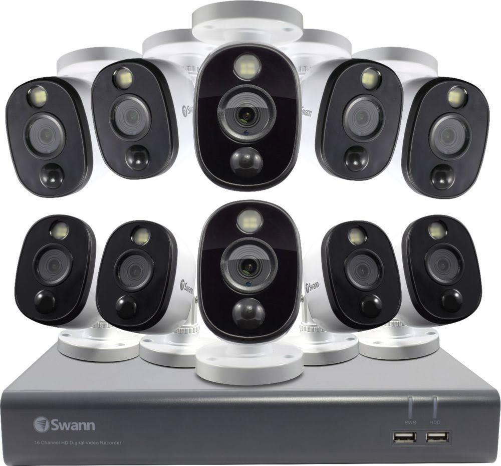 16-Channel 10-Camera Wired 1080p 1TB DVR Surveillance System J6176