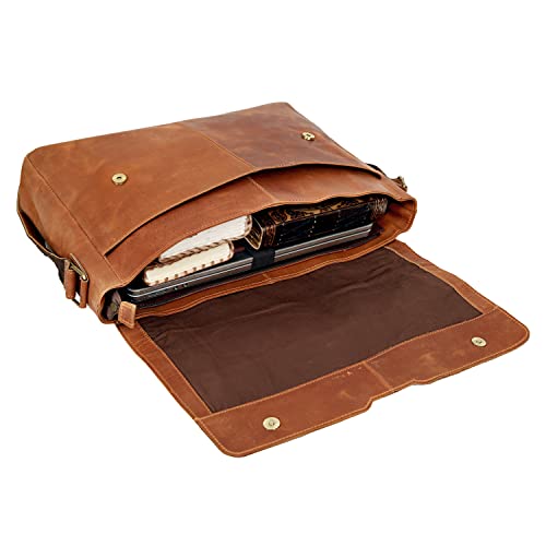 Brown Leather Messenger Bag T643