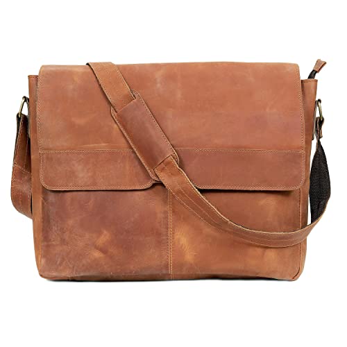 Brown Leather Messenger Bag T643