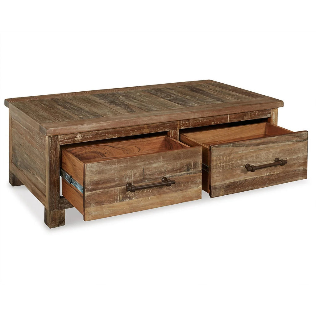Dark Brown Wood Coffee Table with Storage R681810