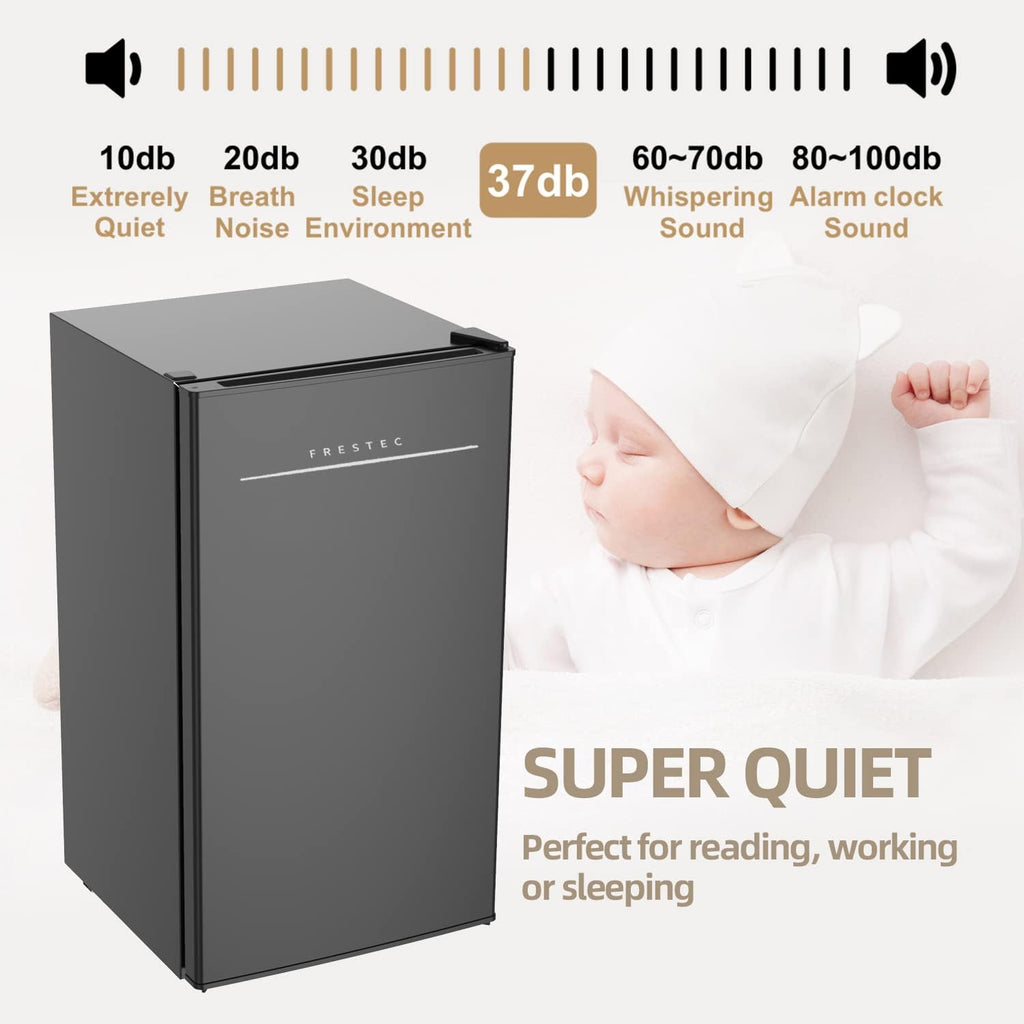 3.2 Cu.Ft. Small Refrigerator with Freezer (Black) I7209