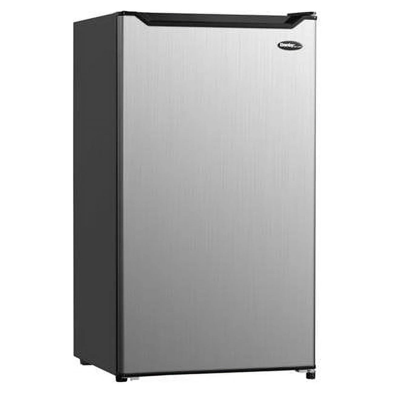 Black Compact Refrigerator with Stainless Door Q413