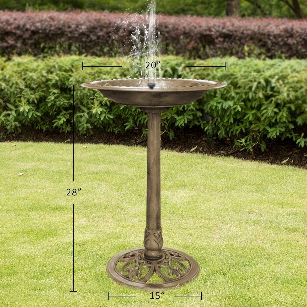 28 Inch Copper Polyresin Bird Bath G870