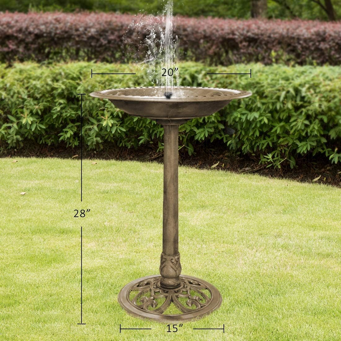 28 Inch Copper Polyresin Bird Bath G870