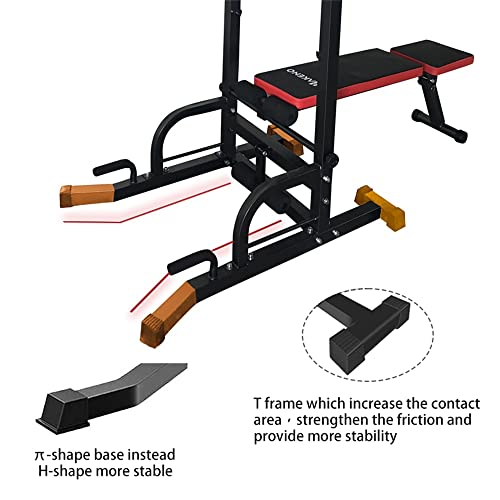 Adjustable Power Tower with Bench Pull Up Bar Dip Station M7647