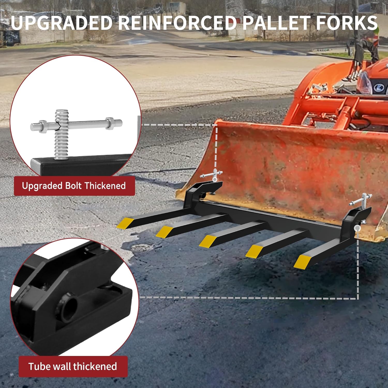 Heavy Duty Clamp on Pallet Forks for 48'' Bucket V9837