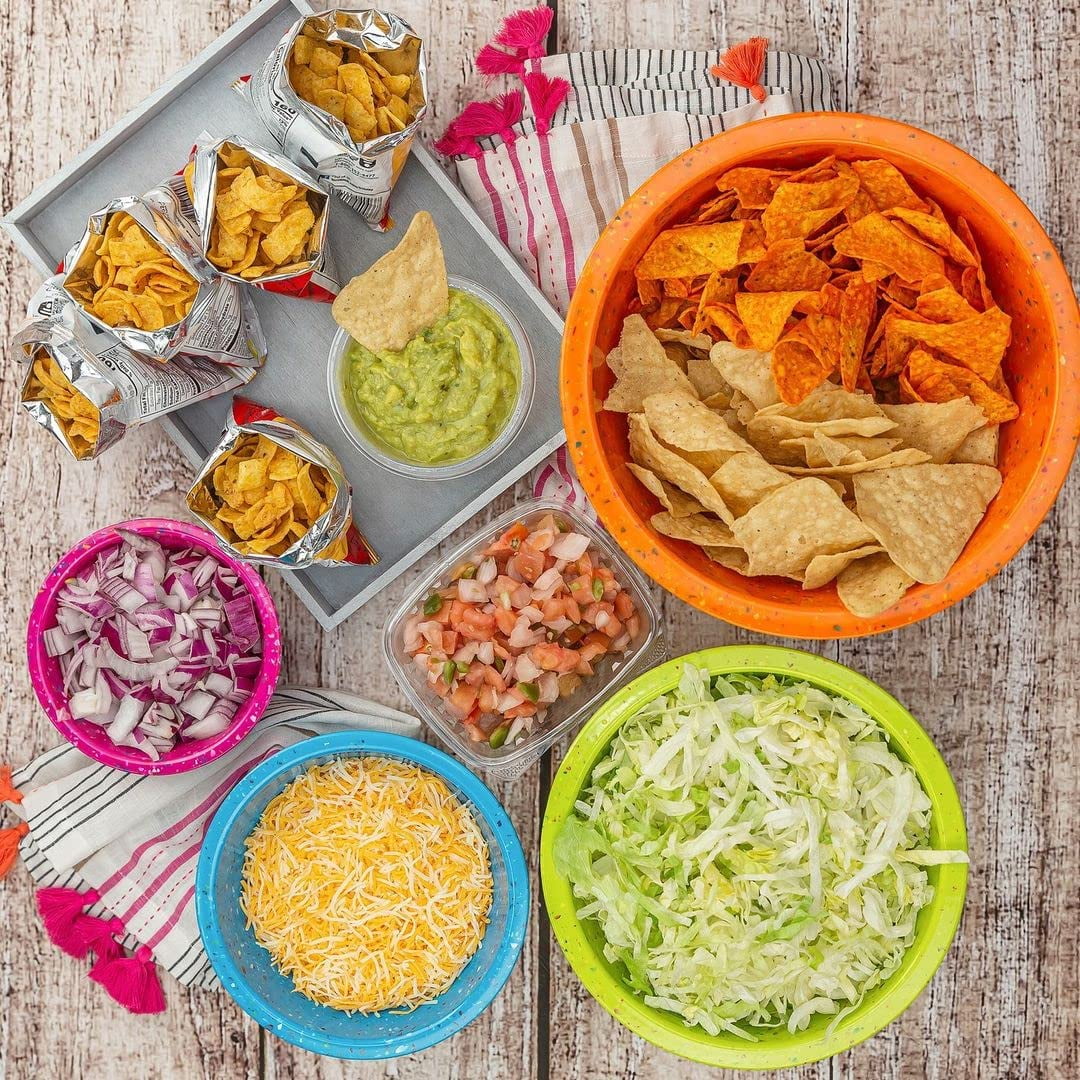 4 Piece Melamine Mixing Bowls in Orange, Kiwi, Turquoise, Magenta R398523