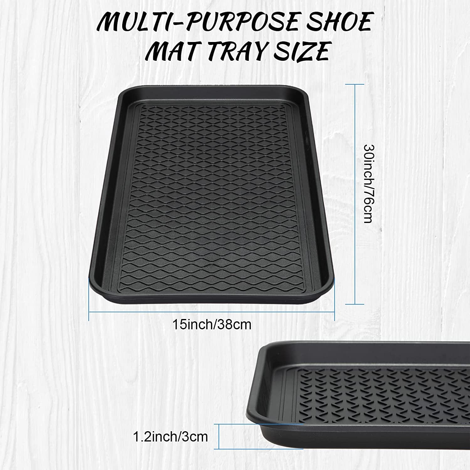 Black 24 x 16 x 1.2 Inch Waterproof Boot Tray B3990