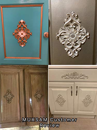 Wood Carved Appliques, 2Pcs Wooden Decorative Onlays, 15x10.5cm Y969425