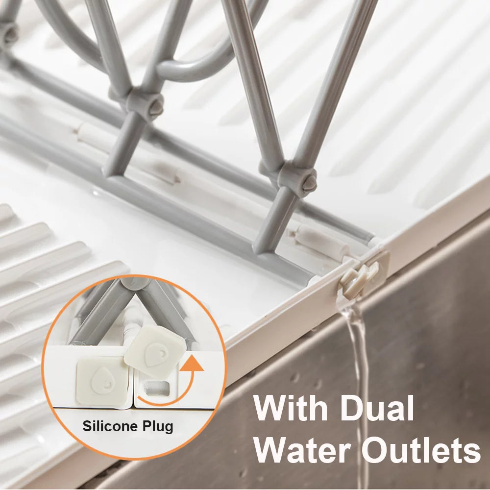 Foldable Bottle Drying Rack with Tray W1001