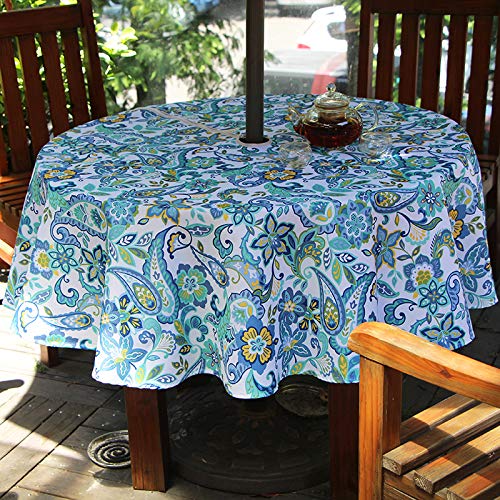 Yellow Flower Waterproof Fitted Tablecloth with Umbrella Hole U1879