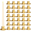 36 Pcs Gold Metal Taper Candle Holders D39541