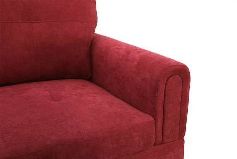 Wine Red L Shaped Sectional Sofa I838