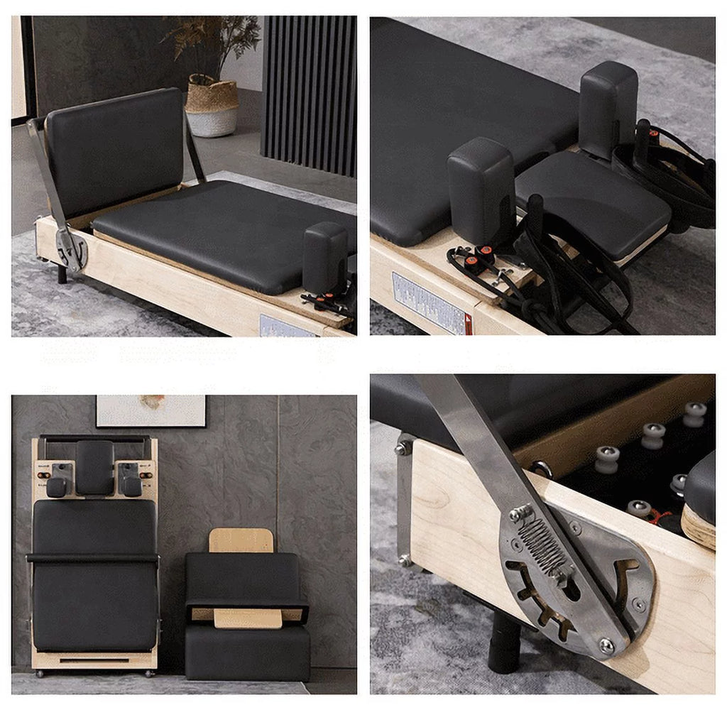 Foldable Wood Pilates Reformer Machine Q90669