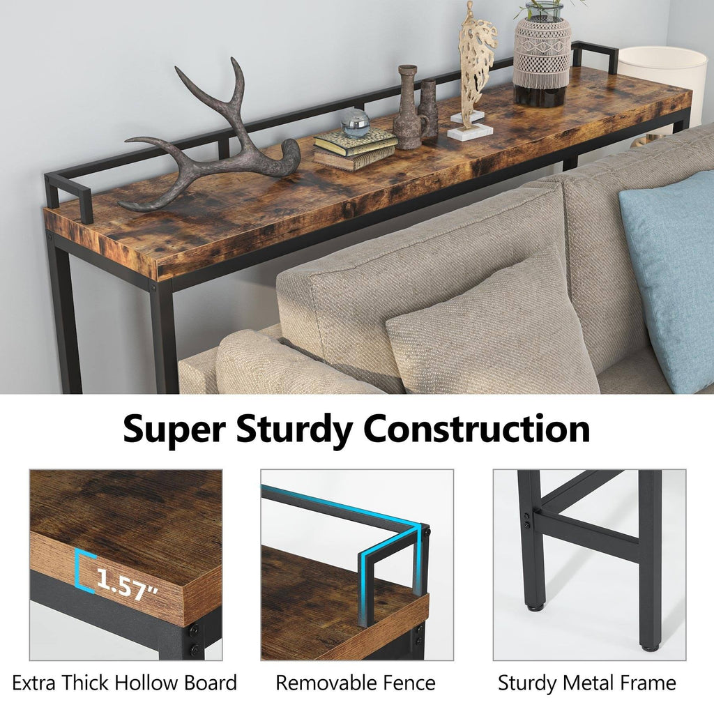 Brown Narrow Console Table X2614