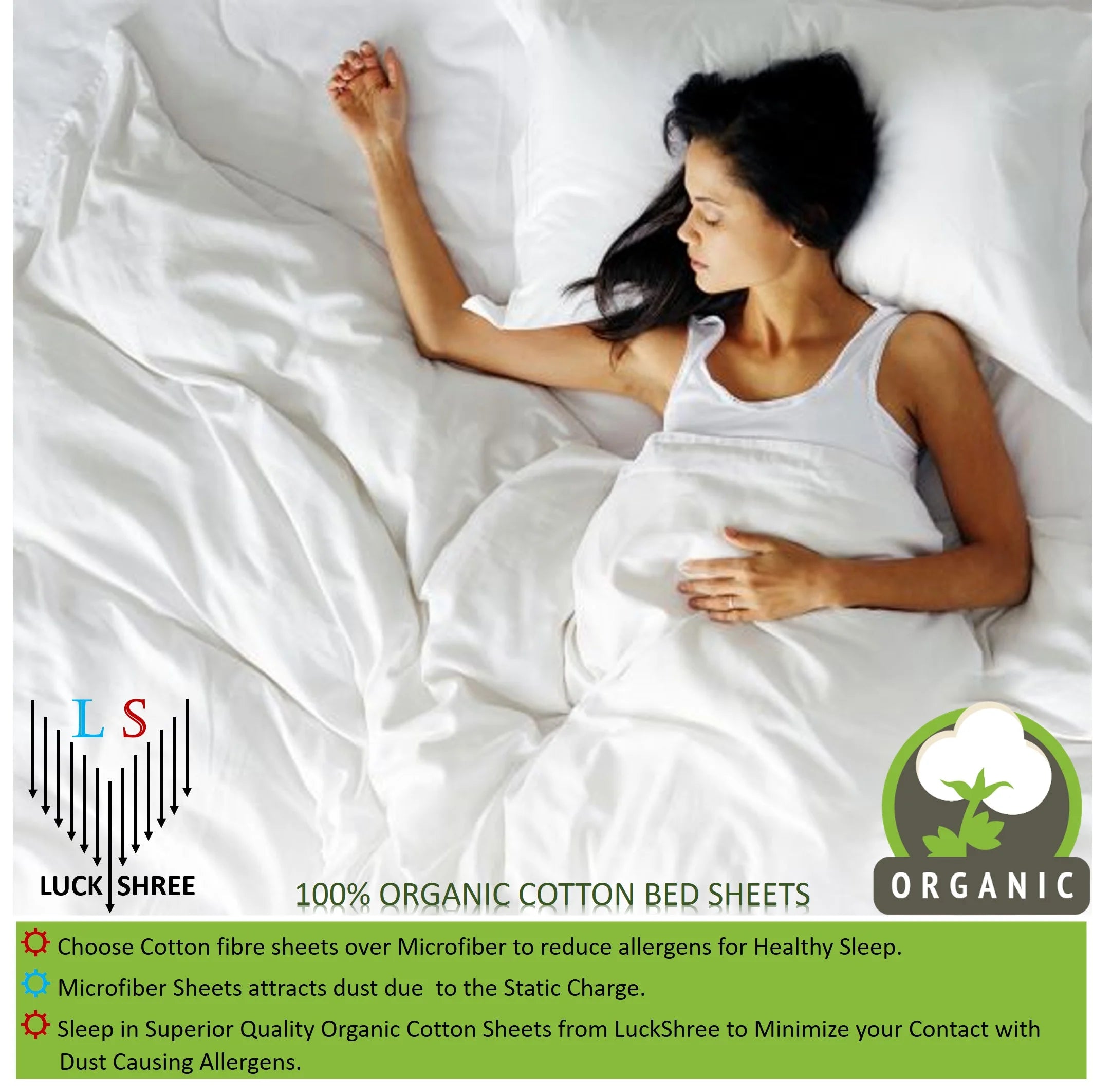 White 800-Thread-Count Organic Cotton King Sheet Set X415
