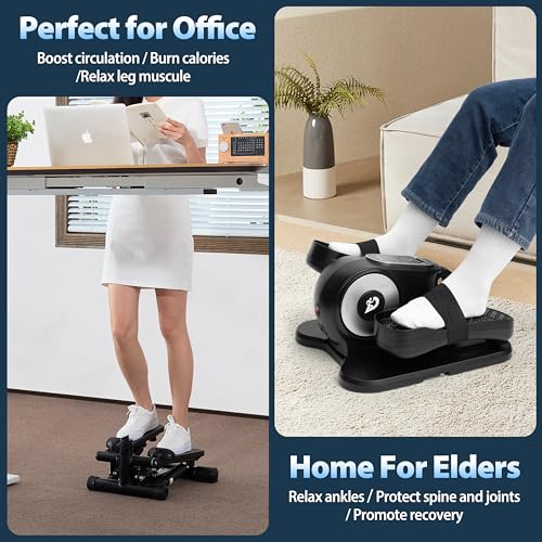 Under Desk Elliptical Machine with Remote, 12 Speed Levels, Quiet Portable Machine I19866