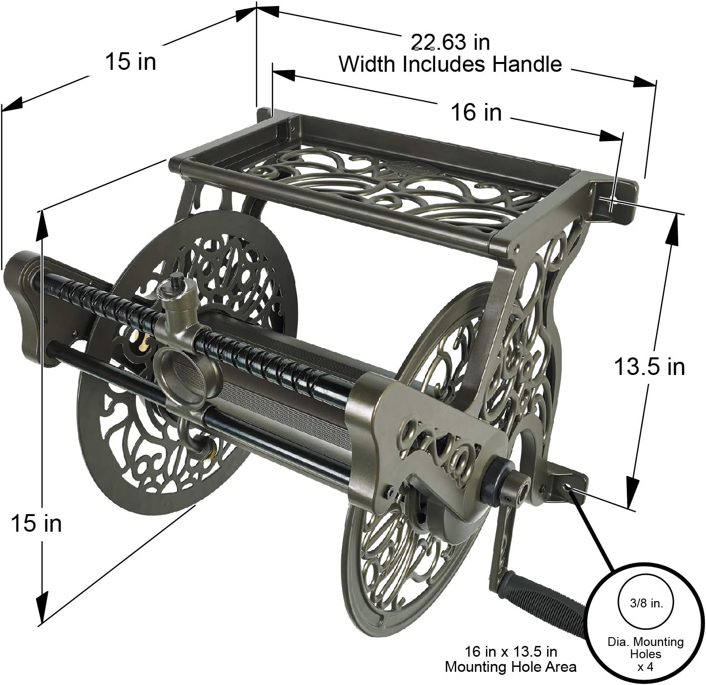 Bronze Decorative Wall Mount Hose Reel Z667408
