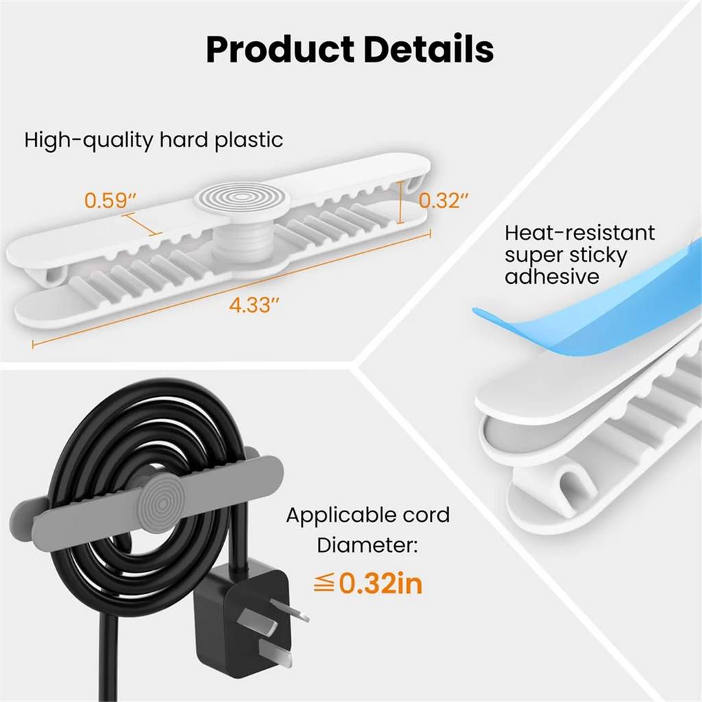 6 Pack Appliance Cord Organizer Stick on N5407