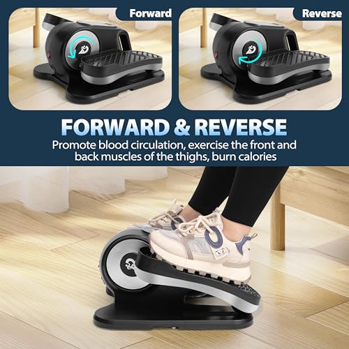 Under Desk Elliptical Machine with Remote, 12 Speed Levels, Quiet Portable Machine I19866