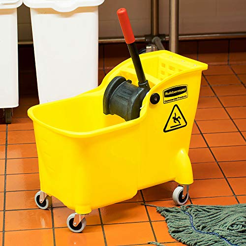 31 QT Yellow Mop Bucket and Wringer Combo on Wheels N461