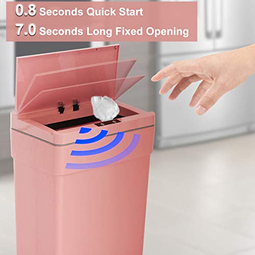 13 Gallon Plastic Automatic Motion Sensor Trash Can with Lid L148