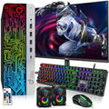 RGB Gaming Desktop PC Bundle - Intel Core i5 6th Gen, 16GB DDR4 Ram, 1TB SSD, NVIDIA GeForce GTX 1050 Ti 4GB, 24-inch Monitor, Windows 11 Pro (Renewed) I93730
