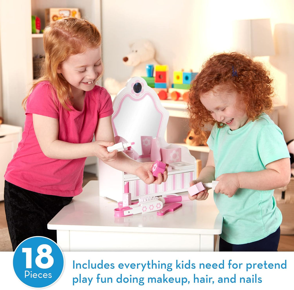Wooden Beauty Salon Play Set With Accessories W327262